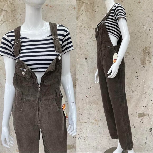 Vintage 90’s/Y2K Revolt Wide Whale Corduroy Overalls  - New - Picture 3 of 4